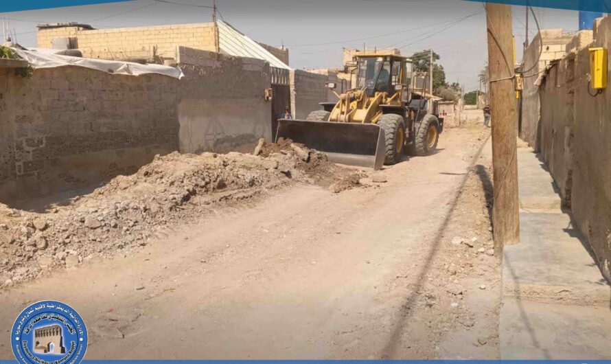 بلدية الشعب في الرقة تقدم دعم فني لدائرة المياه لإنشاء كبيونات على ضفة النهر لتأمين مياه الشرب