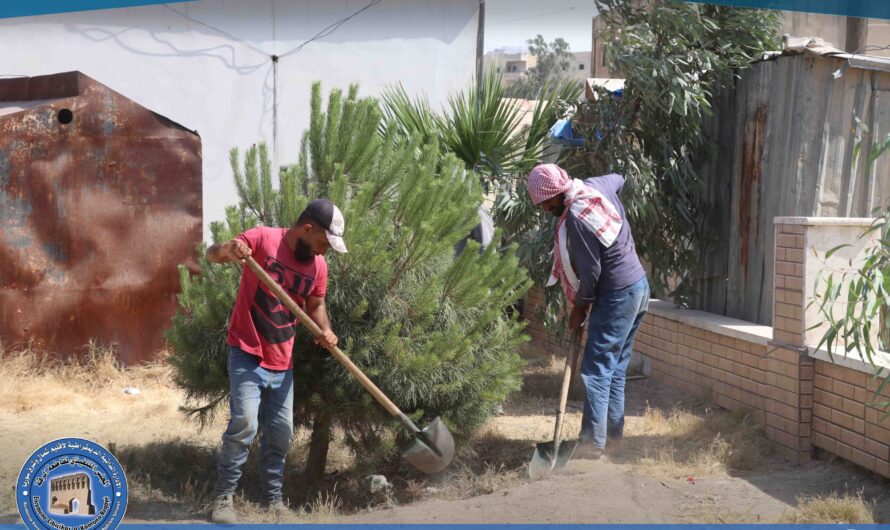 بلدية الشعب في الرقة تواصل أعمال تنظيف الحدائق