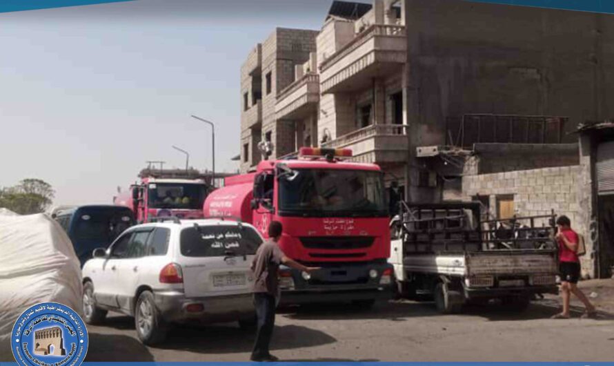 انفجار خزان أثناء لحامه في أحد محلات حي الصناعة وإصابة عامل بجروح