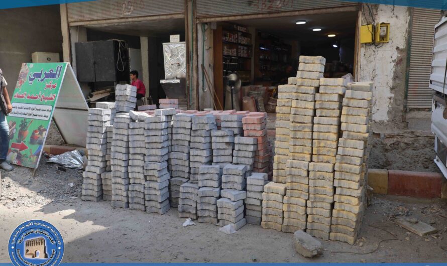 بلدية الرقة تعمل على تأهيل بعض الأرصفة الجانبية لعدد من الشوارع