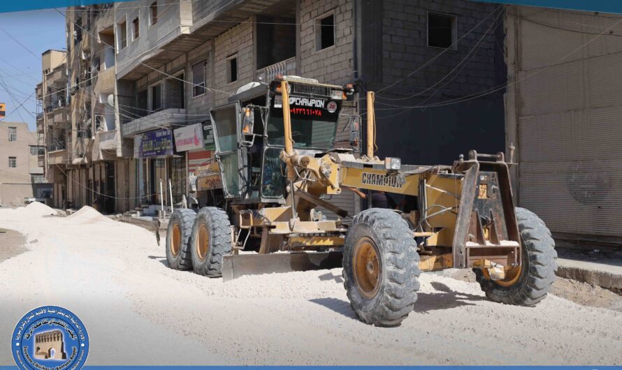 بلدية الشعب في الرقة تواصل أعمالها الخدمية في عدة مناطق من المدينة