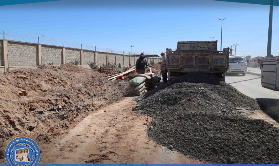 بلدية الشعب في الرقة تواصل مشاريع استبدال شبكات الصرف الصحي