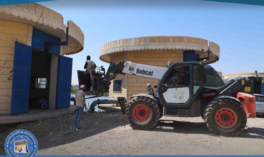 بلدية الرقة تركّب أجهزة إنارة في مضخات مياه الشرب بالرقة