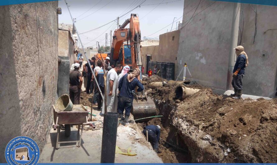 الخدمات الفنية في بلدية الرقة تواصل دعم مشاريع الصرف وتحسين البنية التحتية