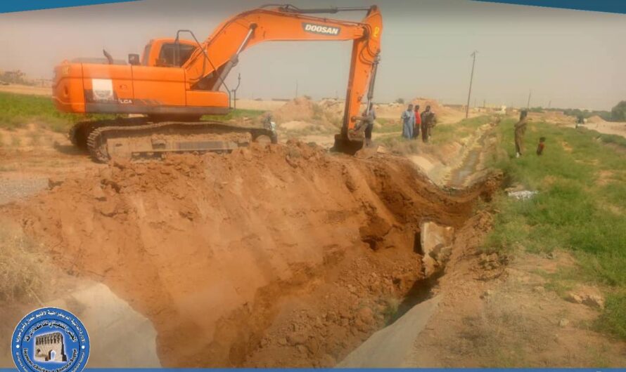 قسم الصيانة يواصل أعمال إصلاح وتأهيل منشآت الري في مناطق متعددة