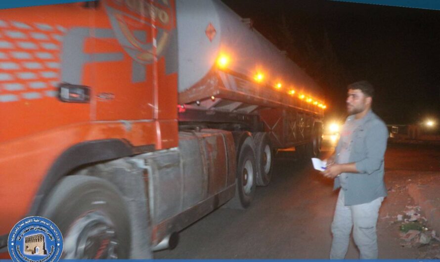 ضابطة النقل البري تواصل جولاتها المسائية لمنع دخول الآليات الثقيلة