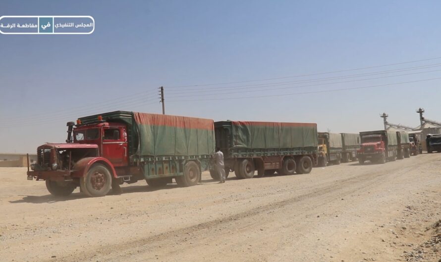 استمرار شحن القمح من صوامع الكالطة إلى مطاحن الرقة