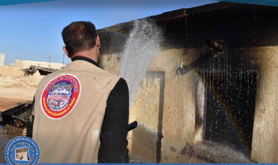 إخماد حريق نشب في أحد المنازل بمزرعة الأندلس