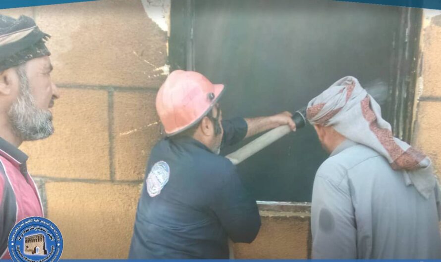 إخماد حريق اندلع في أحد المنازل بقرية الحكومية