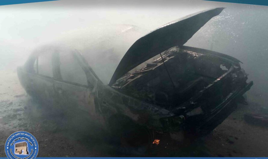 فريق الاستجابة يخمد حريقاً نشب في سيارة بمزرعة تشرين