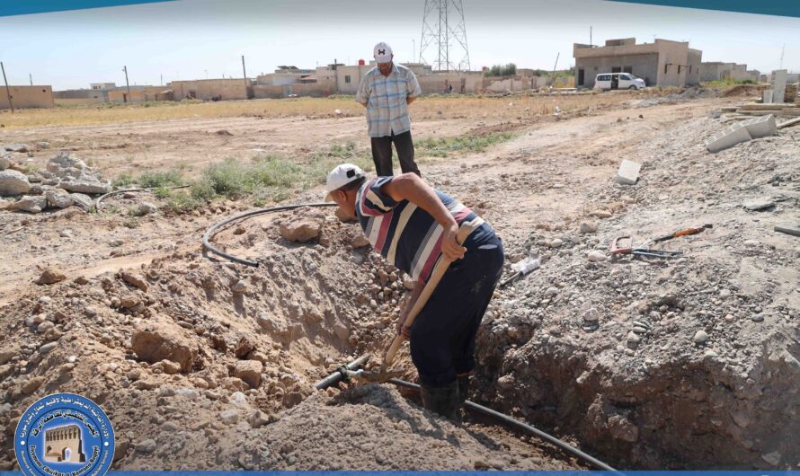دائرة المياه تبدأ بتمديد خط لتغذية مسجد حنين في الرقة