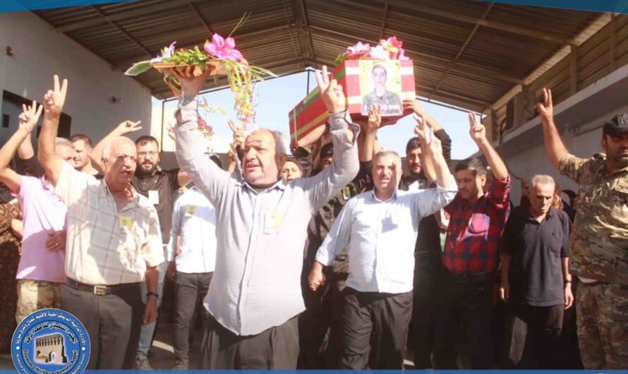 تشييع الشهيد إبراهيم نضال إلى مثواه الأخير في مزار الشهداء بالحكومية