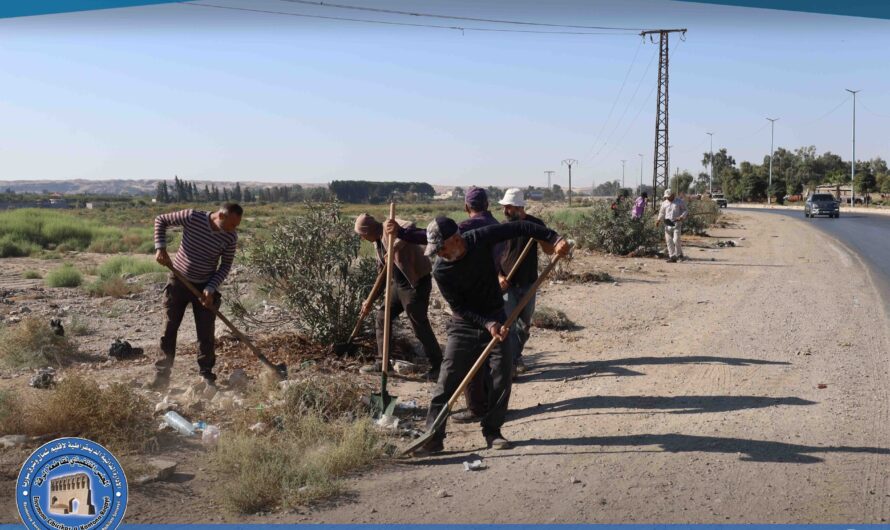 مواصلة الأعمال الخدمية لتحسين المظهر الجمالي للمدينة