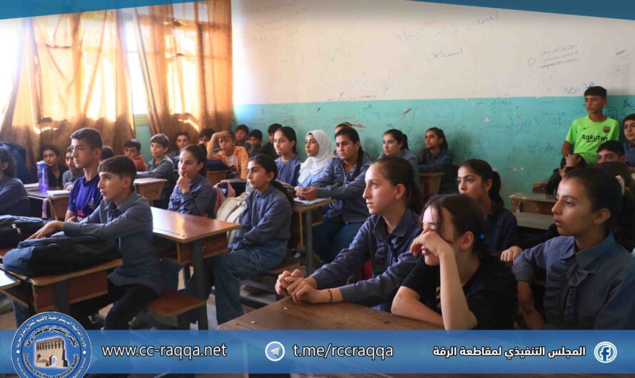 تنظيم محاضرة توعوية حول الصحة والرياضة في مدرسة البحتري بالرقة