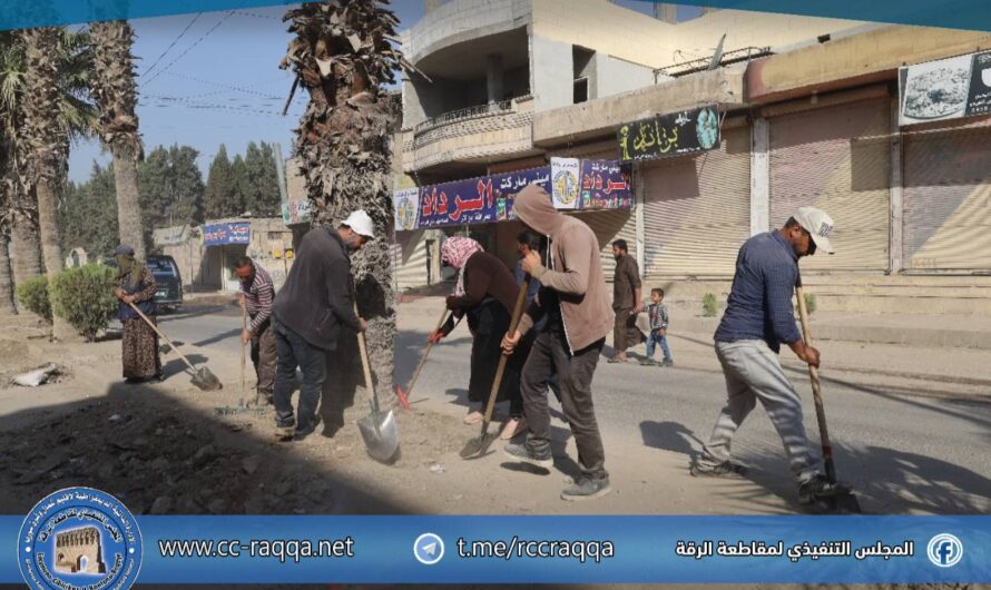 دائرة الحدائق والتشجير تواصل أعمالها ضمن منصف طريق المشلب