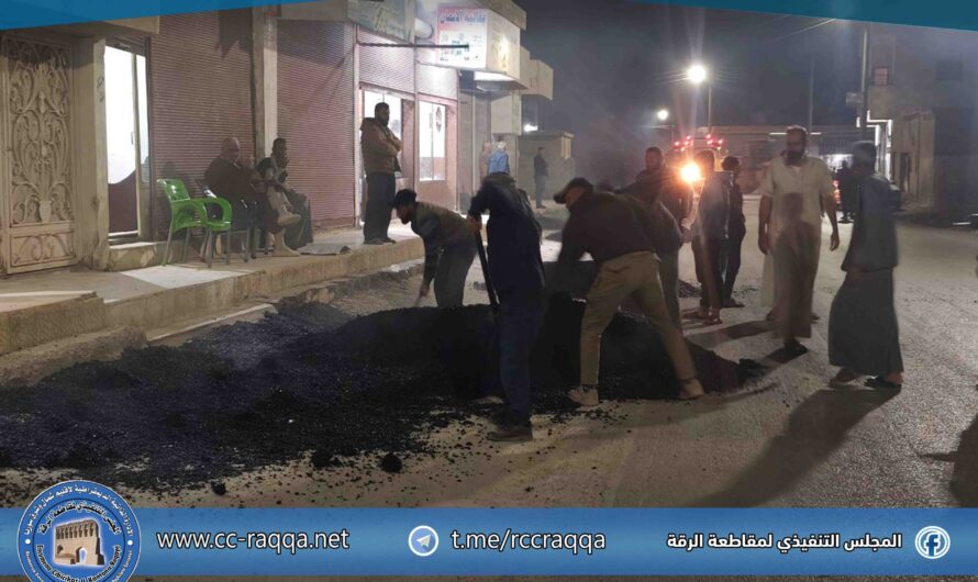 استمرار أعمال تعبيد الطرق في منطقة الكسرات ضمن خطة تطوير البنية التحتية