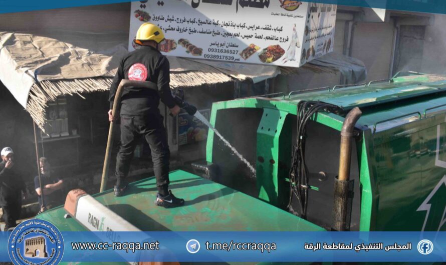 إخماد حريق في سيارة نظافة دون وقوع إصابات