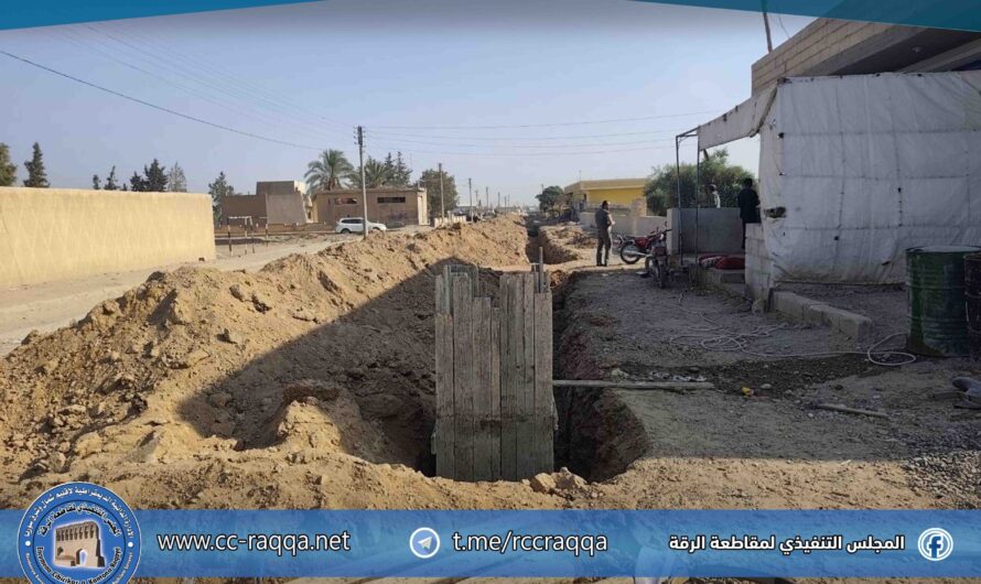 تنفيذ مشروع صرف صحي في قرية الخاتونية لتحسين الواقع الخدمي